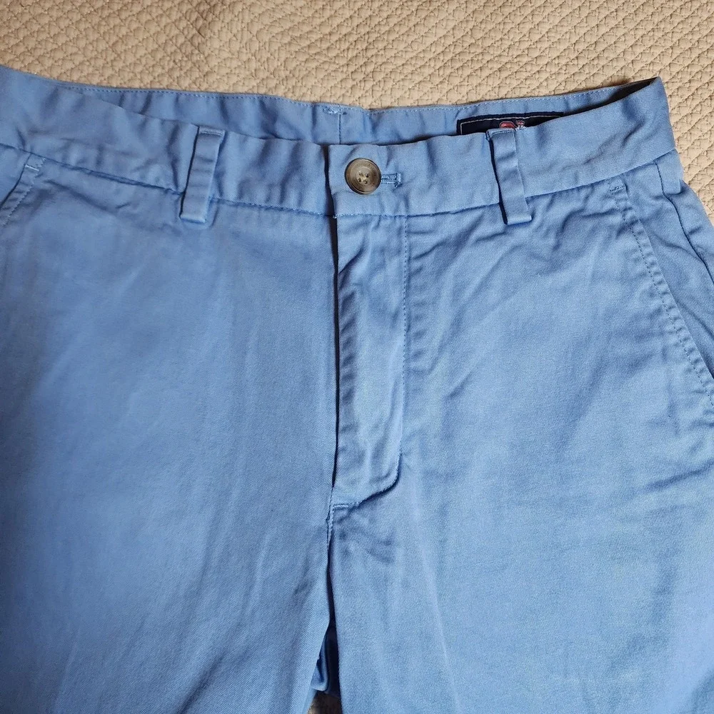 Vineyard Vines Breaker Shorts Men's Size 28 Blue Flat Front Chino Preppy 7